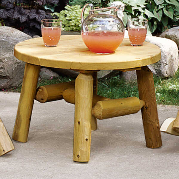 Cedar Log 27" Round Wood Coffee Table