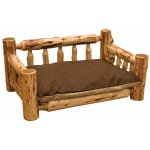 Fireside Cedar Wooden Dog Bed – Natural Cedar w/ Mattress