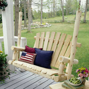 Cedar Log 4ft Porch Swing