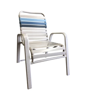 Pool Side Dining Chair, Large Frame - Vinyl Strap With Comfort Arm