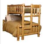 Fireside Traditional Cedar Bunk Bed – Double over Queen – Natural Cedar