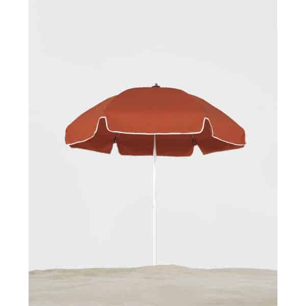 Frankford Emerald Coast, Aluminum Silver Anodized 6.5 Foot Wide, Hexagon Manual Lift Beach Umbrella