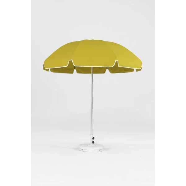 Frankford Laurel Steel Silver Anodized 7.5 Foot Wide Octagon Manual Lift Umbrella -NO TILT