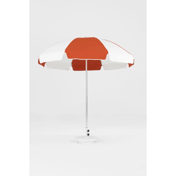 Frankford Laurel Steel Silver Anodized 7.5 Foot Wide Octagon Manual Lift Umbrella -NO TILT