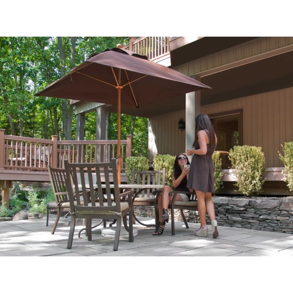 Frankford Monterey 6.5 ft Market Umbrella Fiberglass -  NO Tilt - Square - Pulley Lift
