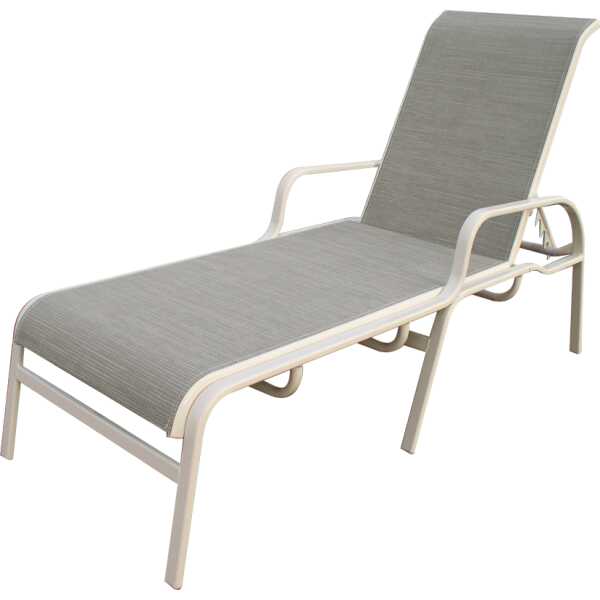 Island Breeze Sling Chaise Lounge With Armrests - 16 in Height