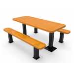 Independant Pedestal Rectangle Picnic Table – Punched Steel