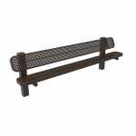 Single Pedestal Park Bench - Punch Steel