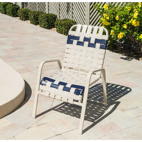 Pool Side Dining Chair - Cross Weave With Arm Chair