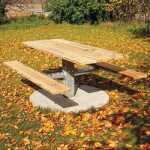 Single Pedestal Picnic Table – Using Lumber –  PT