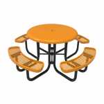 Round Solid Top Picnic Table – Portable – Expanded Metal