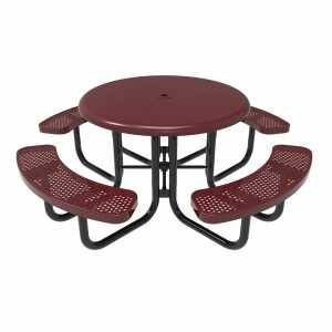 Round Solid Top Portable Picnic Table - Punched Steel