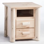 Rustic Log 2 Drawer Night Stand