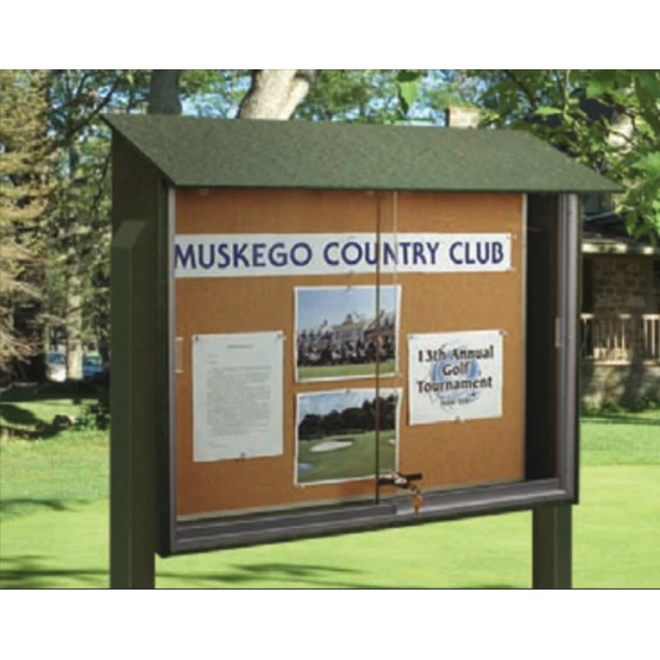 Sliding Door Cork Outdoor Message Board 45" x 36" - Outdoorsiness.com Sliding Door Cork Outdoor Message Board 45" x 36"