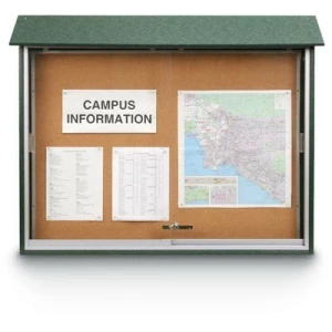 Sliding Door Cork Outdoor Message  Board 45" x 36"