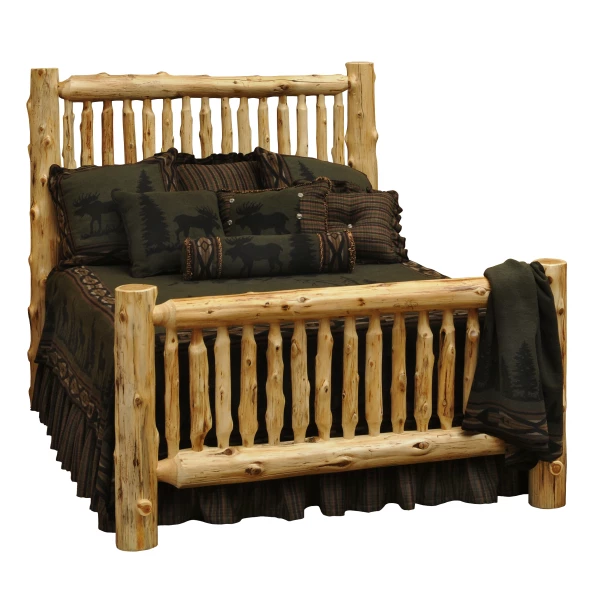 Fireside Small Spindle Cedar - King- Rustic Bed