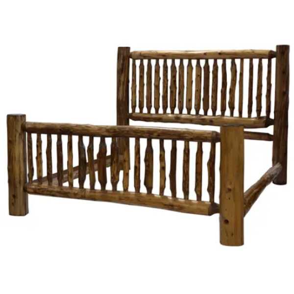 Fireside Small Spindle Cedar - King- Rustic Bed