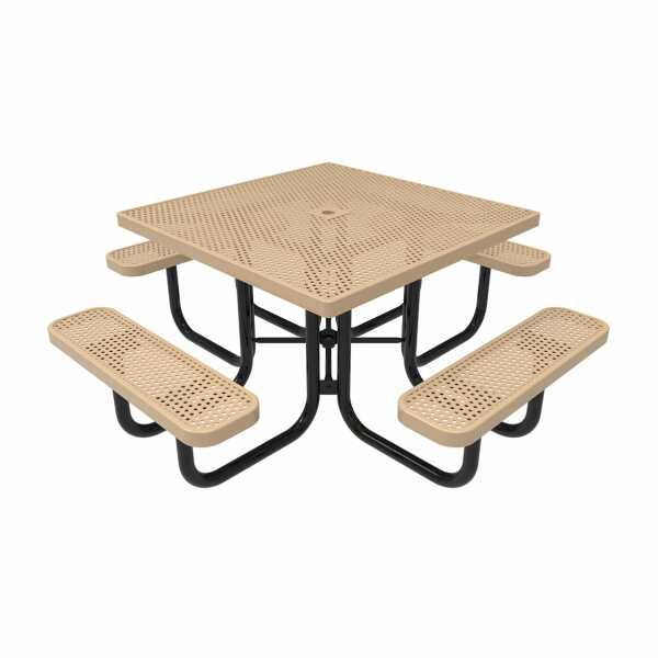 Square Portable Outdoor Picnic Table - 46" - Expanded Metal
