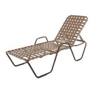 Windward Design Group Country Club Cross Weave Chaise Lounge With Arms - 14 Inch Height