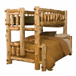 Fireside Traditional Cedar Bunk Bed – Single over Queen – Natural Cedar