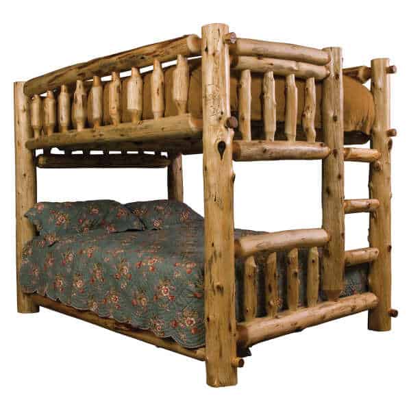 Fireside Traditional Cedar Bunk Bed - Queen over Queen- Rustic Bunk Bed - Outdoorsiness.com Fireside Traditional Cedar Bunk Bed - Queen over Queen- Rustic Bunk Bed