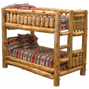 Fireside Traditional Cedar Bunk Bed - Single over Single - Rustic Bunk Bed