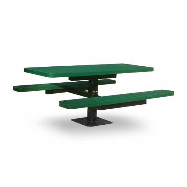 Expanded Metal Single Post Rectangle Picnic Table - 6ft - Outdoorsiness.com Expanded Metal Single Post Rectangle Picnic Table - 6ft