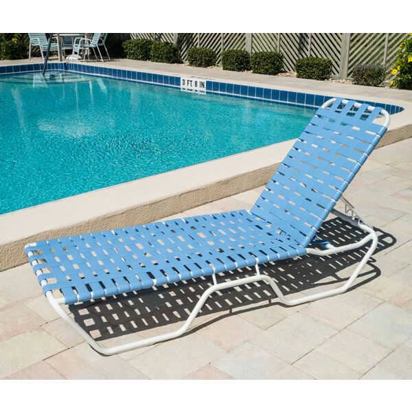 Vinyl Basket Weave Chaise Lounge - 12 in Height