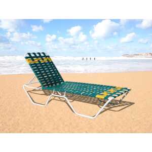 Vinyl Basket Weave Chaise Lounge - 16 in Height