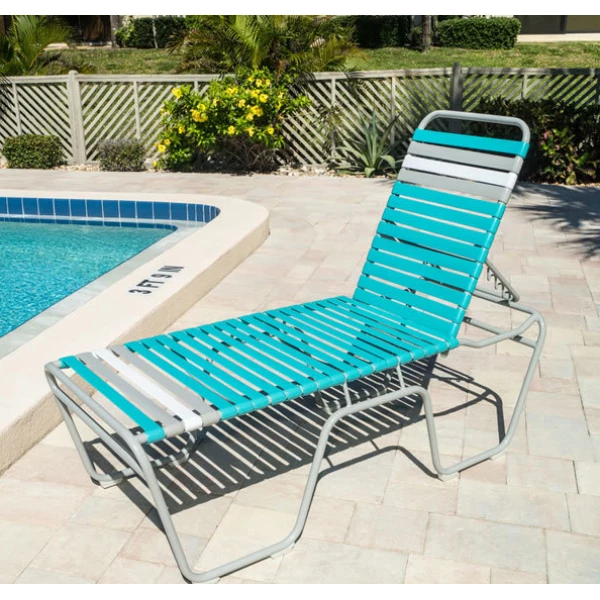 Vinyl Strap Chaise Lounge - 20 in Height