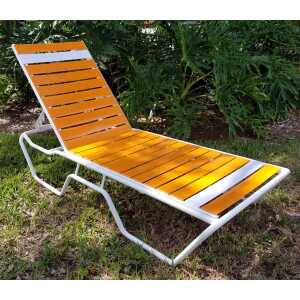 Vinyl Wide Strap Chaise Lounge - 16 in Height