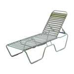 Windward Design Group Country Club Strap Aluminum Skids Chaise Lounge - 14 Inch Height