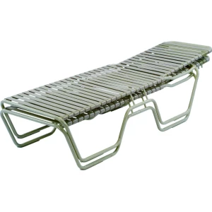 Windward Design Group Country Club Strap Aluminum Skids Chaise Lounge - 14 Inch Height