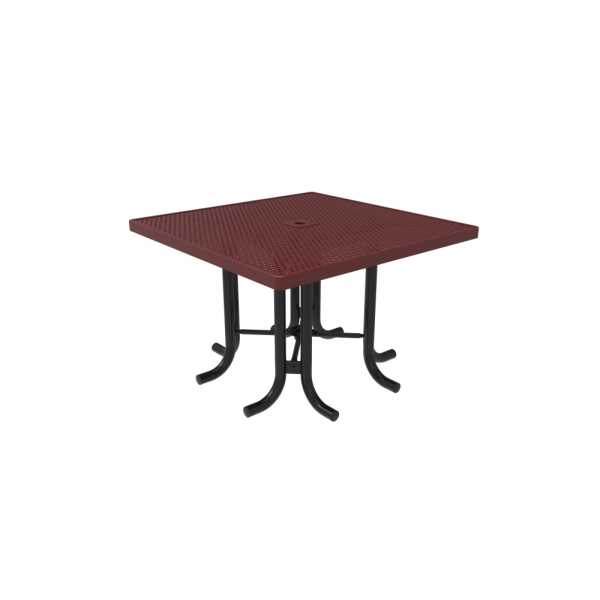 46in Square Patio Table with No Seats - Punched Steel-1000x707 - Outdoorsiness.com