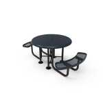 46in-Round-Solid-Top-2-Seat-Portable-Table-Expanded-Metal