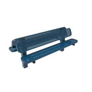 Double Pedestal Outdoor Bench - thermoplastic