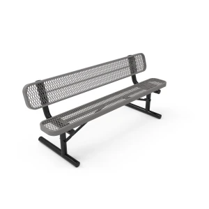 Traditional Outdoor Park Bench With Back - Thermoplastic