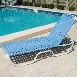 Vinyl Cross Weave Commercial Pool Chaise Lounge - 12 in Height - Image 1