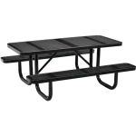 Rectangle 6ft Portable Thermoplastic Picnic Table - Punched Steel - Image 1