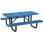 Rectangle 6ft Portable Thermoplastic Picnic Table - Punched Steel - Image 2