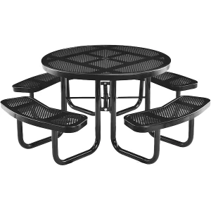 46″ Round Portable Picnic Table - Punched Steel