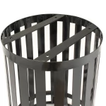 Courtyard 36 Gallon Slatted Wide Top Commercial Trash Receptacle With Flat Lid & Liner - Image 3