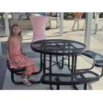 Quick Ship Round Picnic Table 46" Round Expanded Metal - Portable Commercial Picnic Table - Image 7