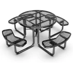 Quick Ship Round Picnic Table 46" Round Portable Commercial Picnic Table - Image 2