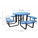 Quick Ship Round Picnic Table 46" Round Portable Commercial Picnic Table - Image 6