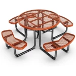 Quick Ship Round Picnic Table 46" Round Portable Commercial Picnic Table - Image 3