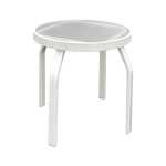 CDAR18 – Acrylic 18-in Round Patio Side Table – STRAIGHT LEGS – Outdoorsiness