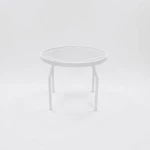 Acrylic Round 24in Pool Side Table - Round Tubing - Image 1