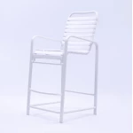 Vinyl Strap Aluminum Commercial Pool Bar Stool Chair With Arms - Image 1