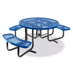 Quick Ship Round Picnic Table - 46" Round ADA Commercial Picnic Table - Image 3